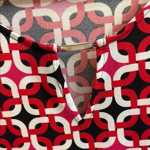 Ruby Rd. Red and Black Geometric Tunic - Picture 3 of 4
